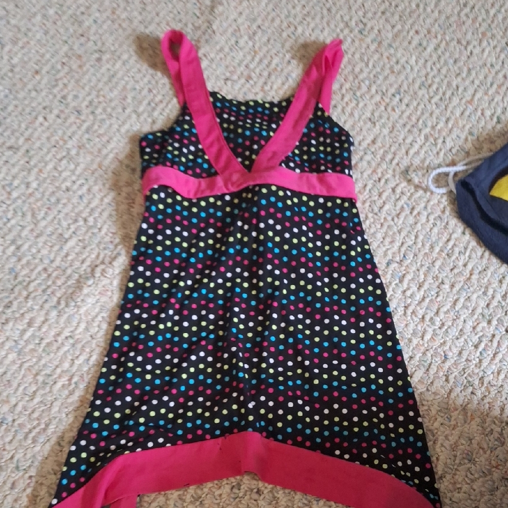 Kensie Kids Dress - Black with Pink and Multicolor Dots